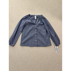 Carter's Girls Chambray Long Sleeve Peasant Top Size 6